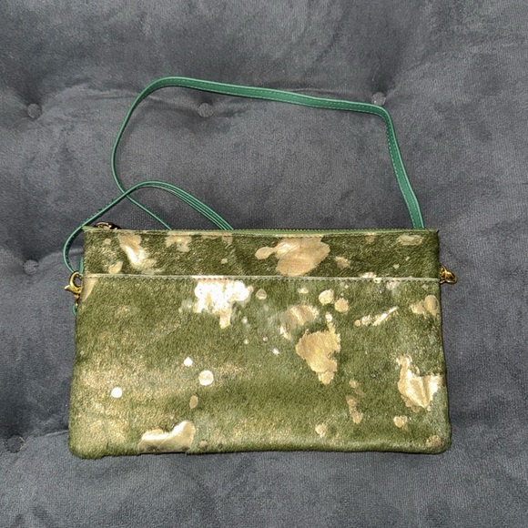 Painted cowhide crossbody bag/wristlet - Picture 1 of 5